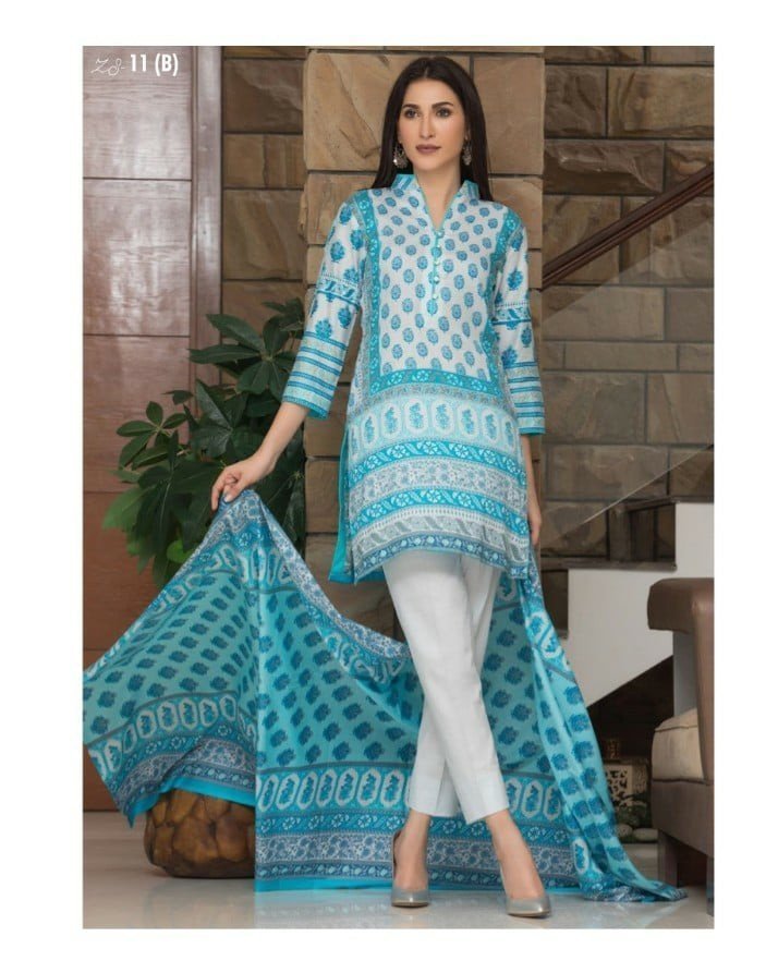 Sky Blue and White Rang Reza Lawn Suits 