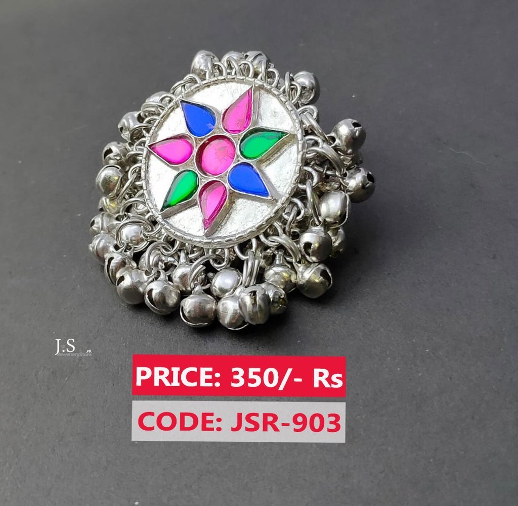 Fancy Silver & Golden Afghani Rings J.S Jewellery Store PK