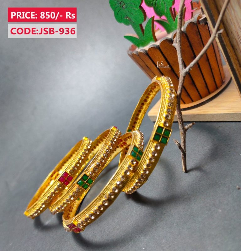 Stylish Trending Golden Color Bangles - J.S Jewellery Store PK