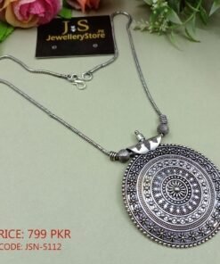 Indian Long Oxidized Necklace With Pendant