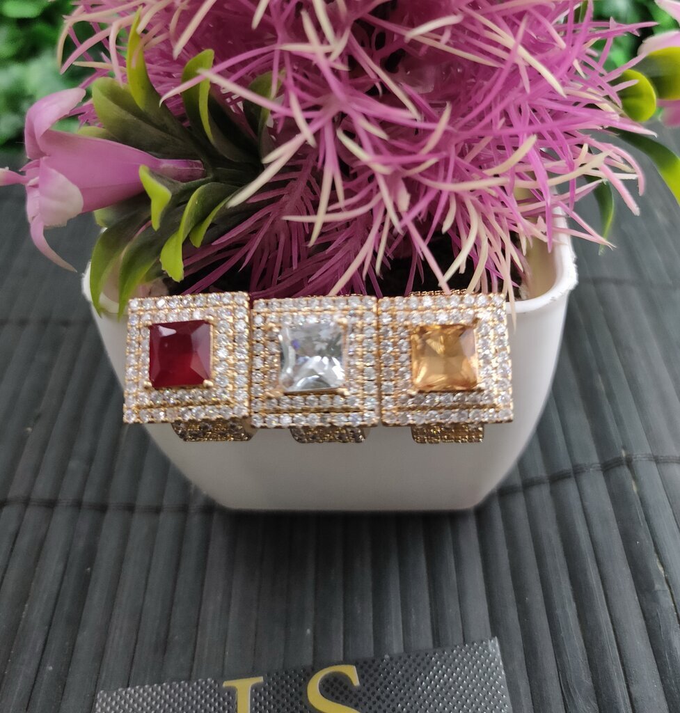 Luxury Gold Crystal Stone Finger Rings - J.S Jewellery Store PK