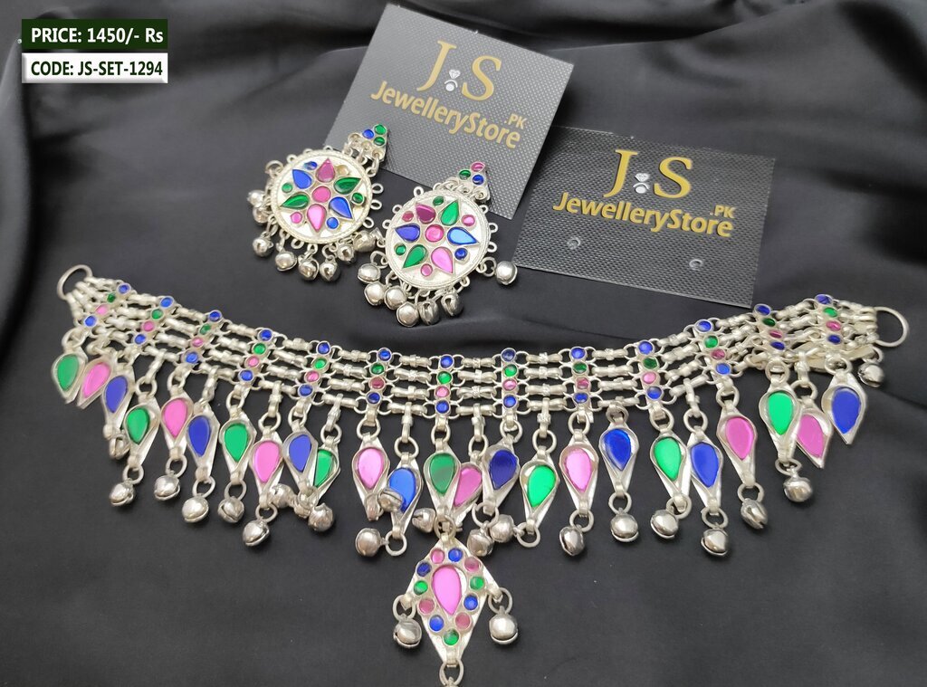 Ornate India Choker Necklace Set J.S Jewellery Store PK