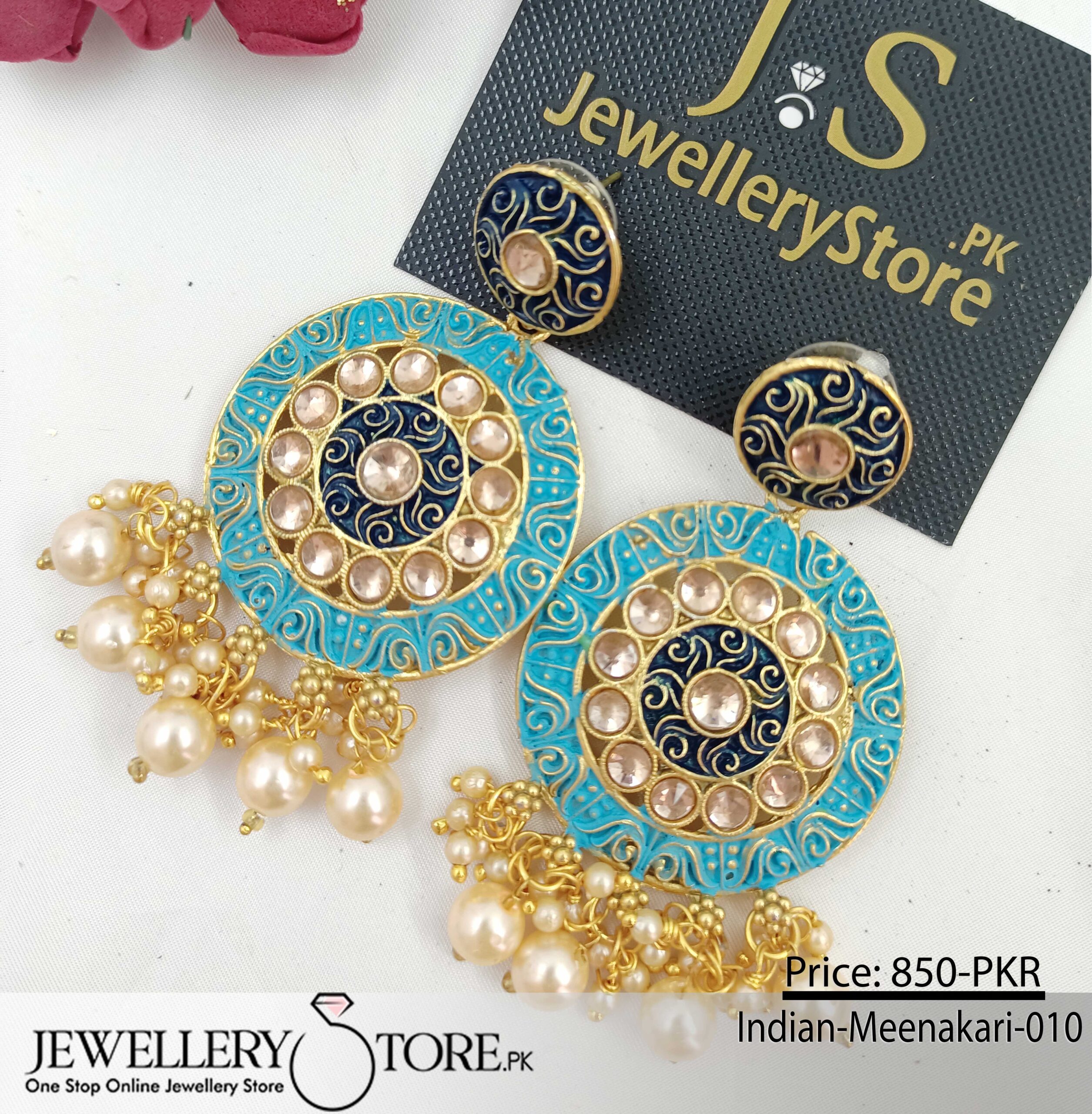 Meenakari earrings price Clearance