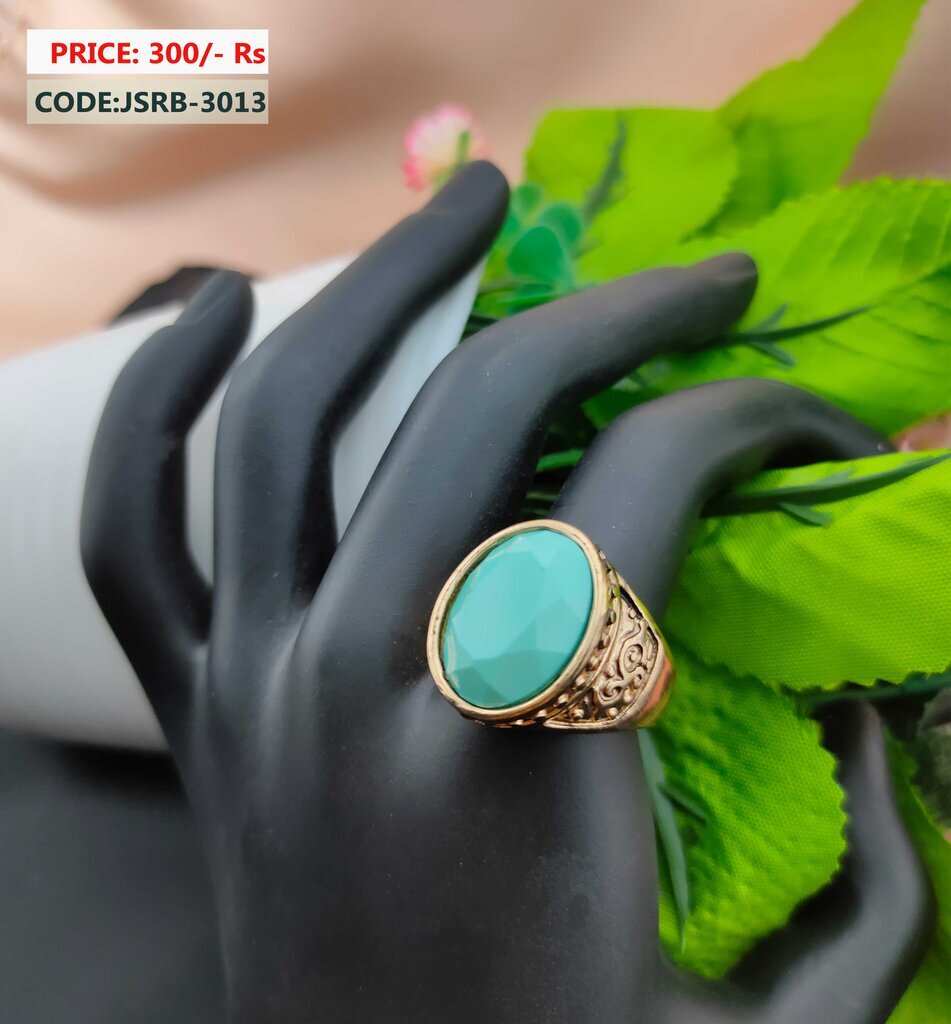 Branded Light Green Artificial Stone Ring J.S Jewellery Store PK