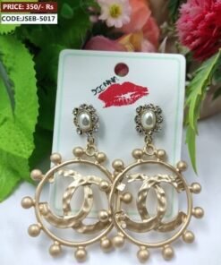 Branded Channel Hoop Earrings