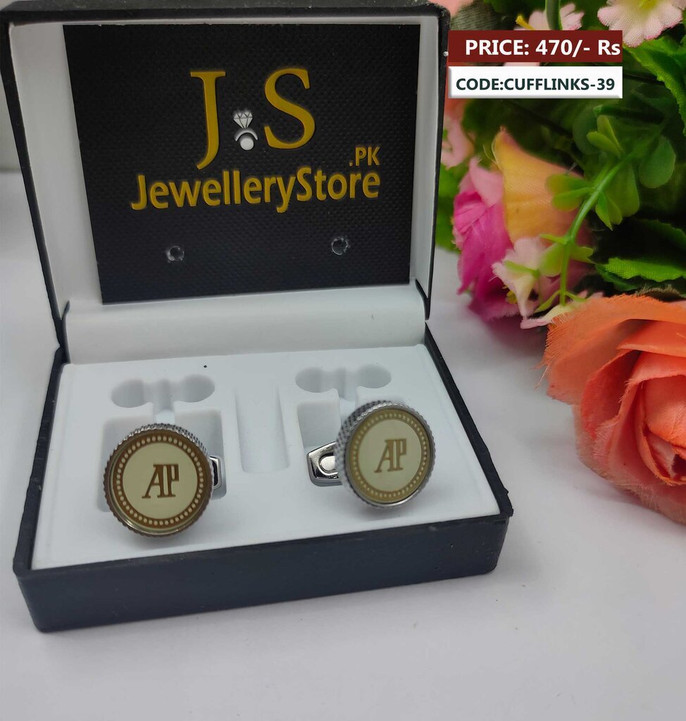 Branded AP Design Silver Cufflinks J.S Jewellery Store PK