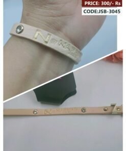 Branded Leather Pink Bracelet