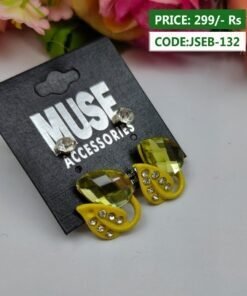 Brand MUSE Yellow Leaf Crystal Stone Earrings