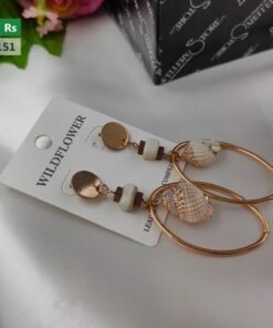 Branded Seashell Hoop Earrings in Oval Design