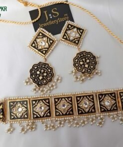 Meenakari Golden Choker Necklace Set