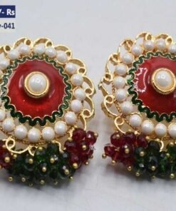 Fancy Gajra Style Round Stud Earrings