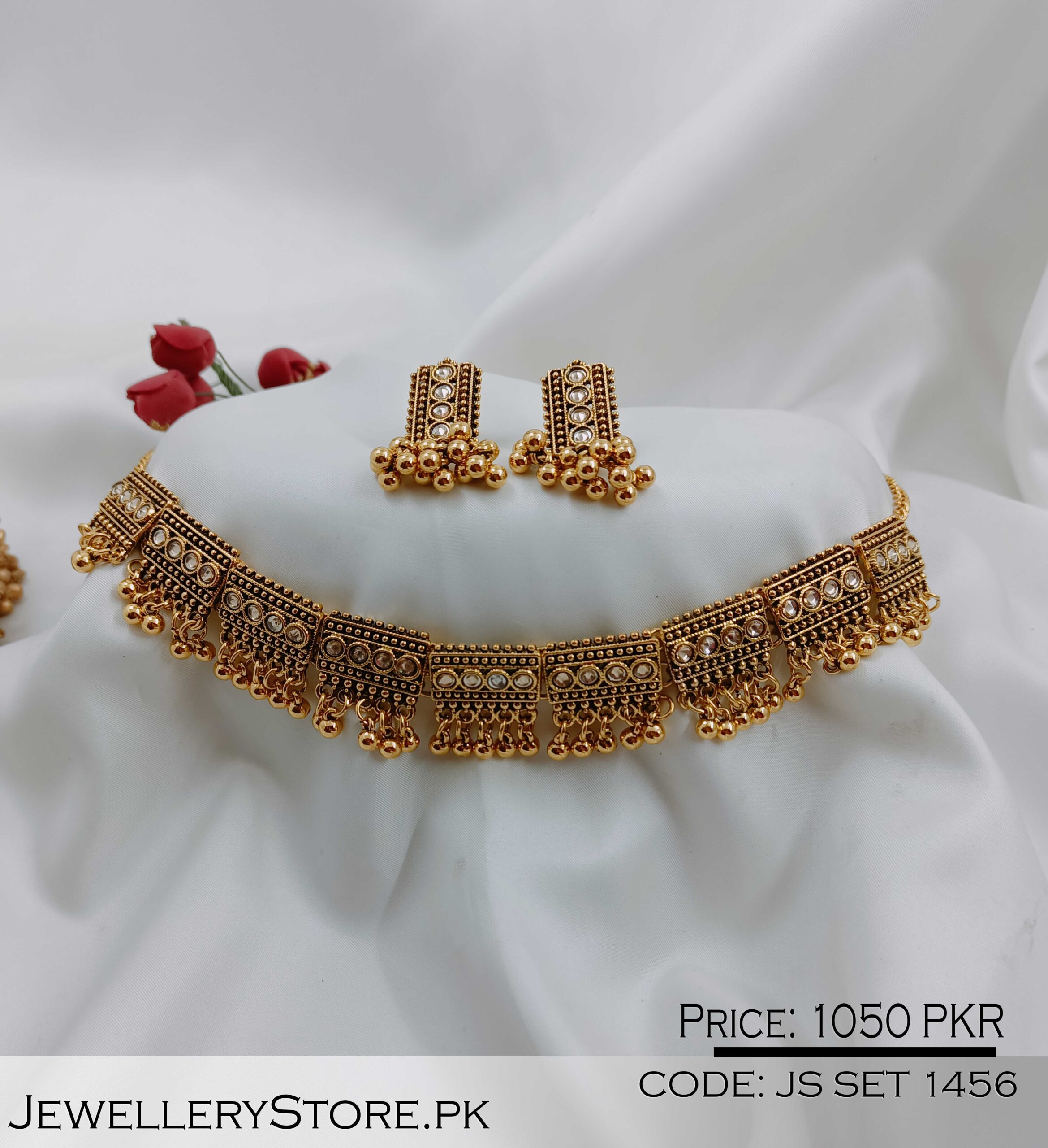 Buy Glamorous Collection Jadau Bridal Necklace Choker Pakistani Indian  Punjabi Muslim Gold Jewelry Set Online at desertcartINDIA