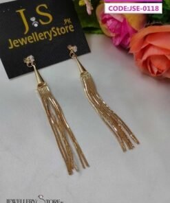 Silver And Golden Designer Tassel Earrings