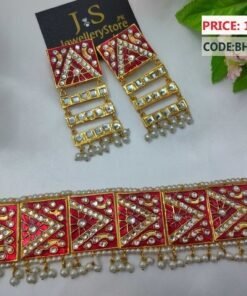 Bahawalpur Fashion Meenakari Choker Set With Earrings