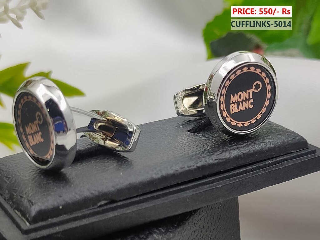 Mont Blanc Branded Black Cufflinks Stud Price in Pakistan J.S