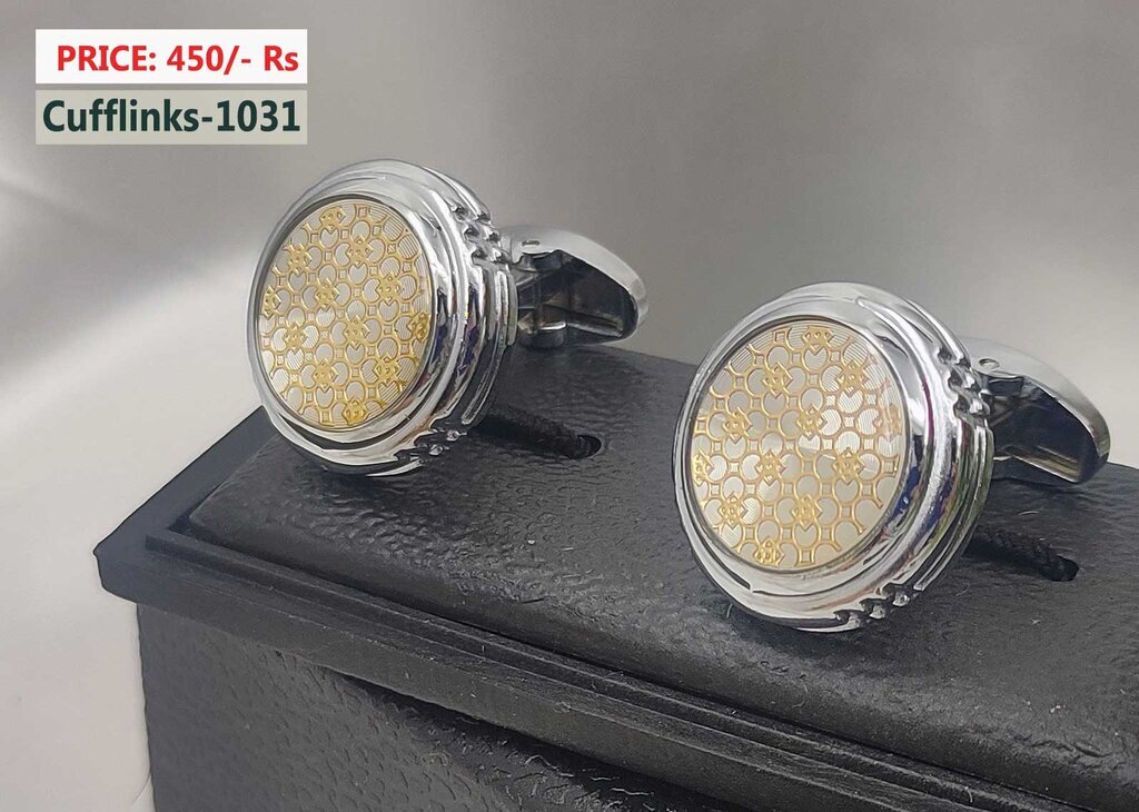 Silver Circle Stylish Cufflinks Stud J.S Jewellery Store PK