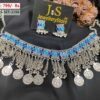 Unique Indian Multi Stone Choker Set With Long Chain Coins