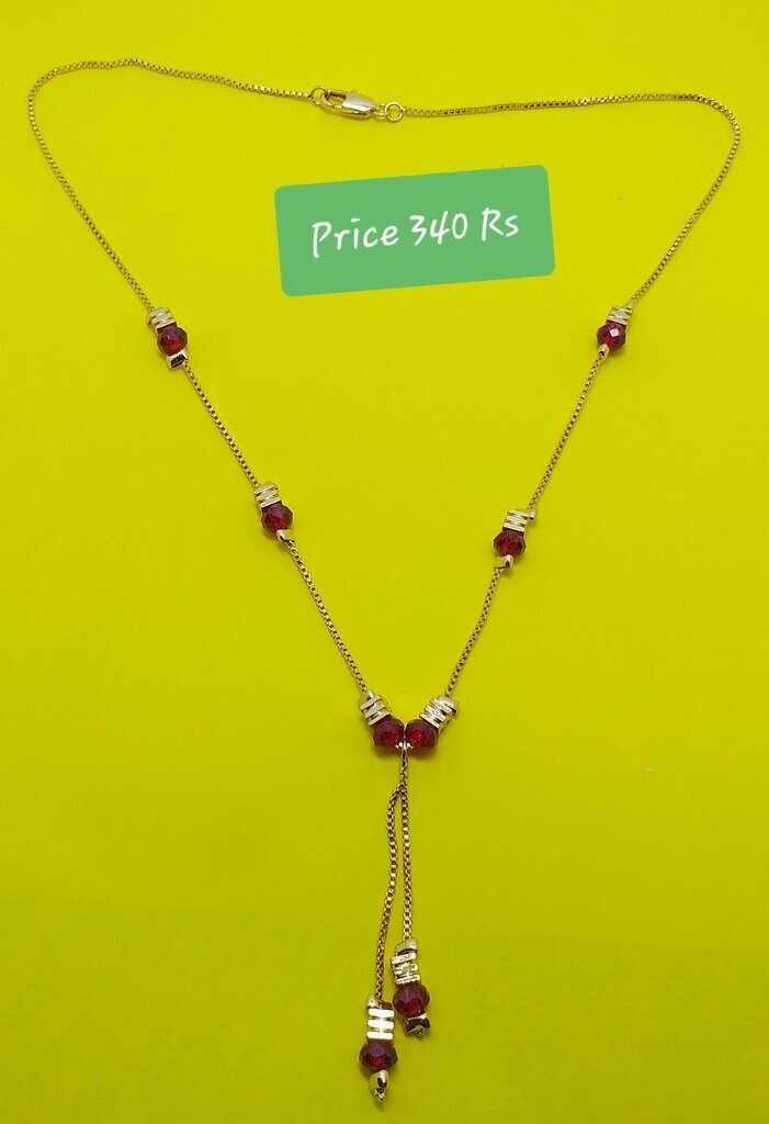 Red Beads Chain Necklace J.S Jewellery Store PK