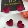 Hot Red Heart Stud Earrings