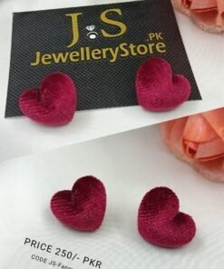 Hot Red Heart Stud Earrings