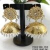 Golden Meenakari Big Jhumka Earrings