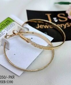 Branded Stylish Golden Pattern Hoop Earrings