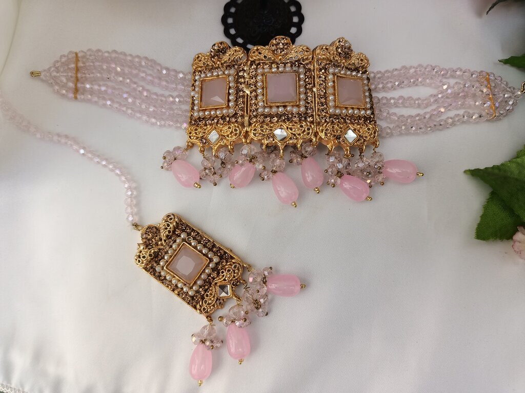 Pearl Kundan Choker Set | Indian Bridal Jewellery Necklace - Zayridh –  Zayridh