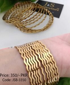 Plain Silver And Golden Pattern Indian Bangles Set