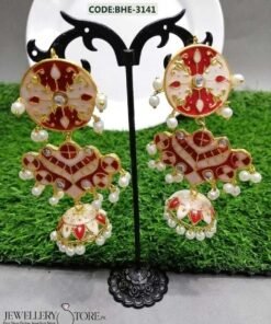 Meenakari Multi Layers Jhumka Earrings