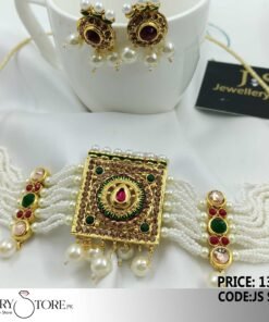 Hyderabadi Gulu Band Choker Necklace With Earrings