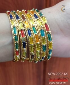Hand Made Multi Color Party Wear Bangles Set