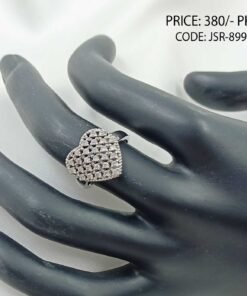 Heart Engagement Silver Ring