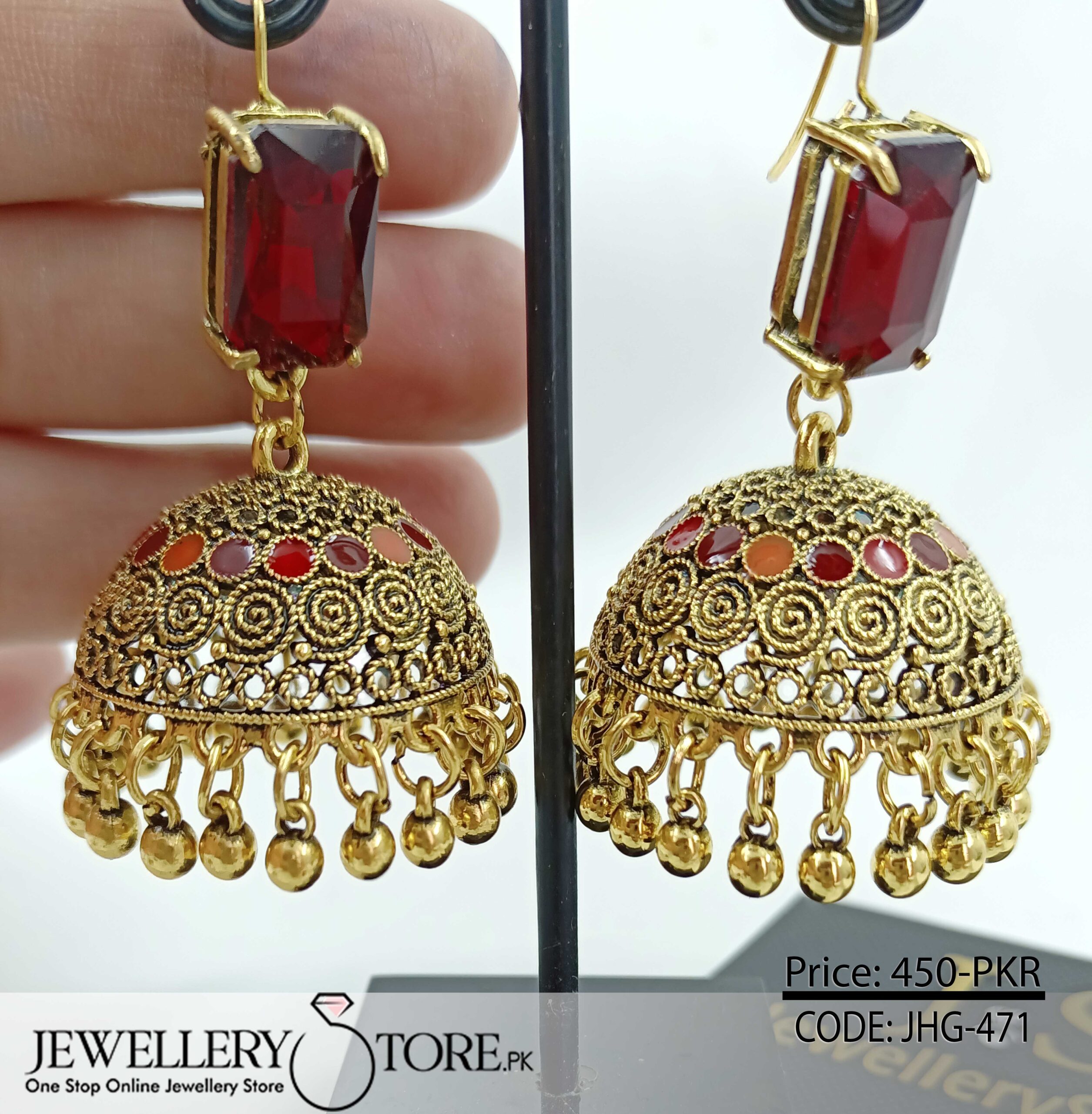 New Indian Afghani Pakistani Oxidised Mirror Earrings Jhumki Jhumka  Jewellery UK | eBay