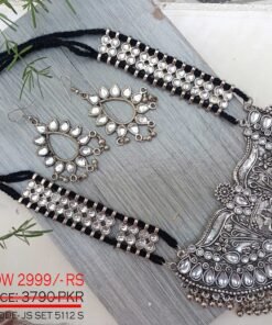 Indian Antique Mala Oxidized Necklace Set