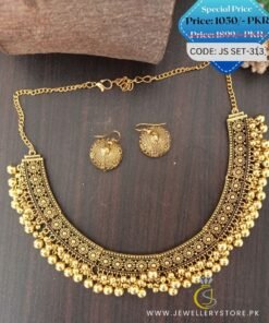 Oxidized Choker Necklace With Jhumka
