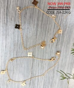 Trendy Golden Anklet With Charm Flower