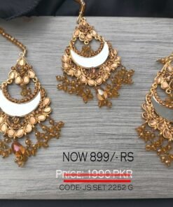 Fancy Bridal Earrings With Teeka Jewellery Set
