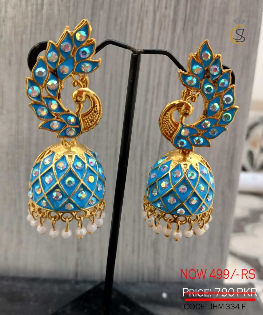Multi Color Peacock Jhumka Earrings J.S Jewellery Store PK