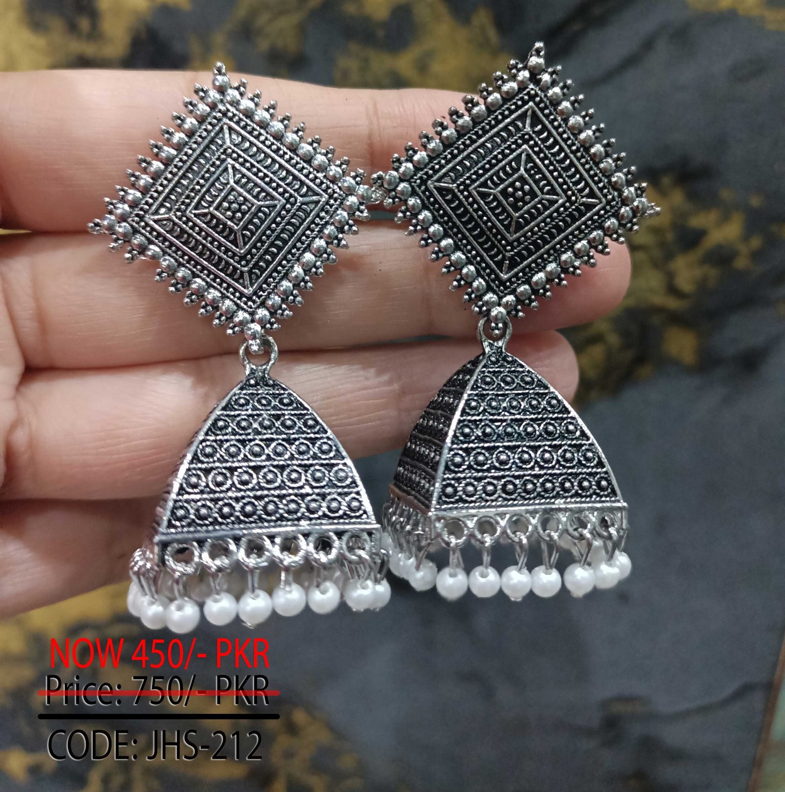 Pure Silver kashvi jhumka main image 1