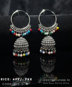 Multi Beads Jhumka Earrings