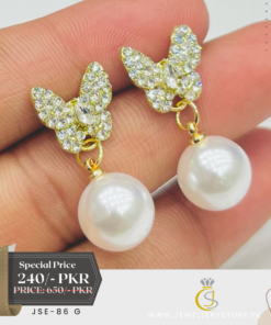Branded Pearl Butterfly Earrings