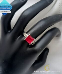 Square Design Ruby Ring