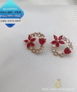 Branded Zircon Stud Earrings