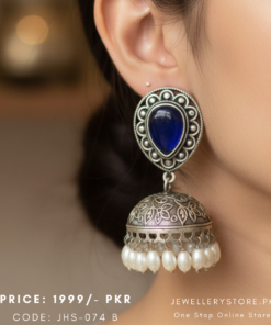 German Silver Oxidised Jhumkas