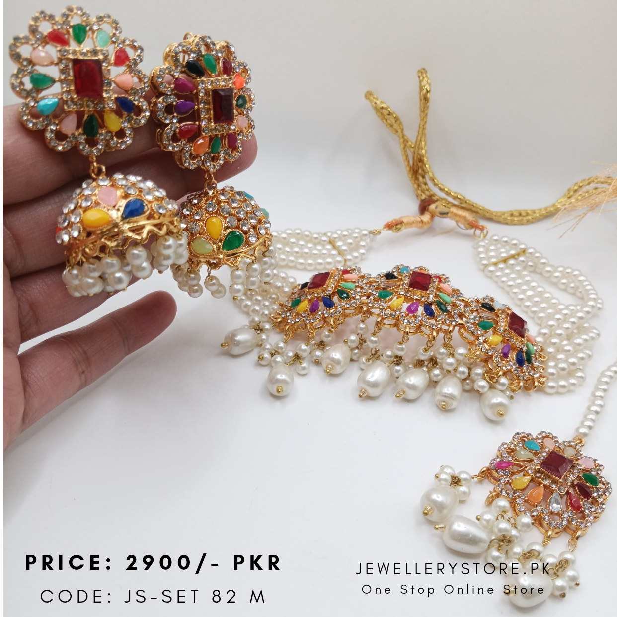 Bridal jewellery set collar choker Pakistan