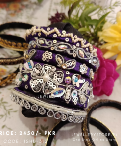 Beautiful Silk Thread Bangles with Silver Tone Work