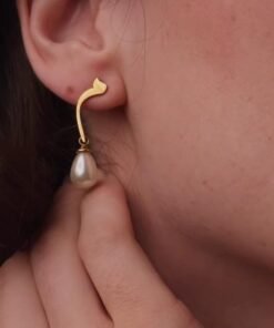 Custom Name Alphabet Arabic Earrings With Pearl