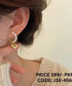 Branded Heart Shaped Stud Earrings