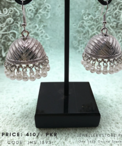Small Silver Oxidized Jhumki
