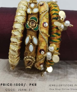 Kundan Silk Rainbow Bangle Set